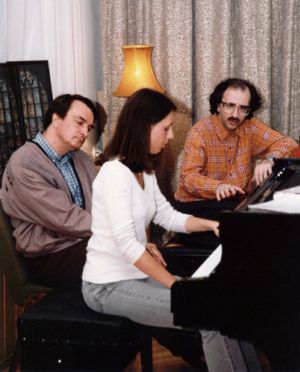 Prof. Alexei Orlovetsky, translator Zbigniew Faryniarz and Agnieszka Strzelczyk in August 1999.